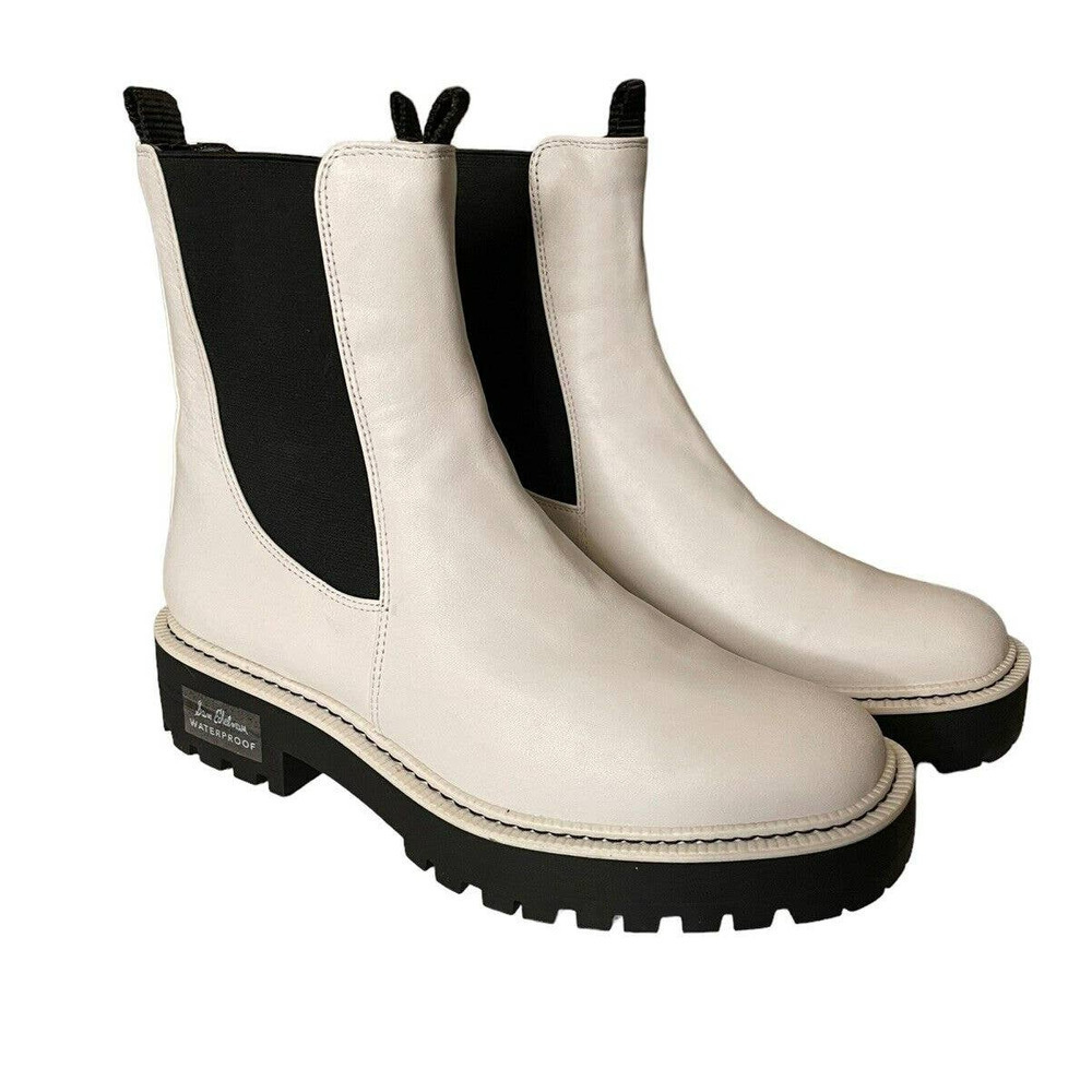 Sam Edelman NEW Laguna Leather Pull On White Combat Boots Women’s Size 9.5